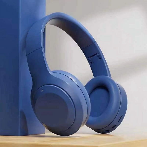Wireless Bluetooth Headphones, Over-Ear Headphones with HD Microphone, Foldable Bluetooth 5.0 Wireless Headphones for Travel/Office/Mobile Phone/Pc - Dark Blue
